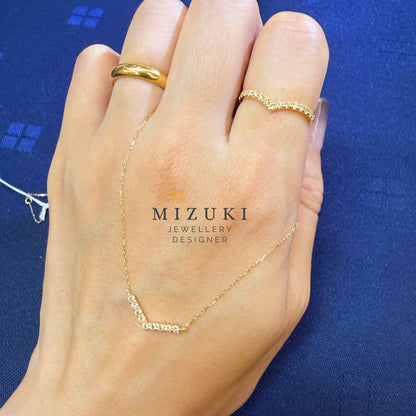 TACHIBANA｜18K 黃金 0.20ct 波浪滿鑽戒指｜Wave Chevron Diamond Ring