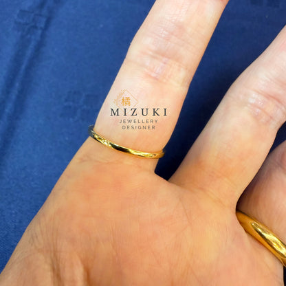 TACHIBANA｜18K 黃金 0.20ct 波浪滿鑽戒指｜Wave Chevron Diamond Ring