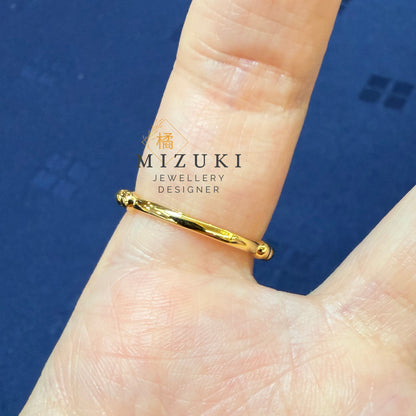 TACHIBANA｜18K 黃金 H&C 天然鑽石圓珠戒指｜E Color VS1 Diamond Ring