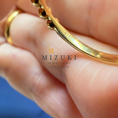 TACHIBANA｜18K 黃金 H&C 天然鑽石圓珠戒指｜E Color VS1 Diamond Ring