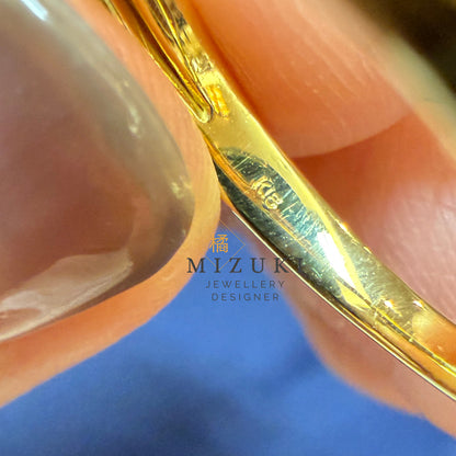 TACHIBANA｜18K 黃金 0.10ct 交錯鋪鑽戒指｜Crossed Pavé Diamond Ring