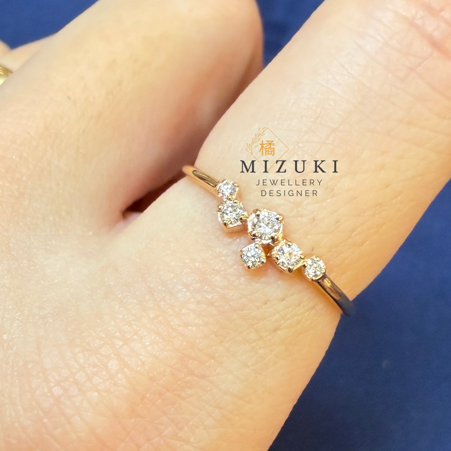 TACHIBANA｜18K 黃金 0.10ct 花朵天然鑽石戒指｜Bloom Diamond Ring