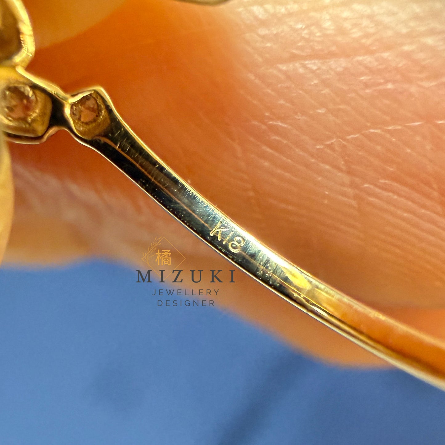 TACHIBANA｜18K 黃金 0.10ct 花朵天然鑽石戒指｜Bloom Diamond Ring