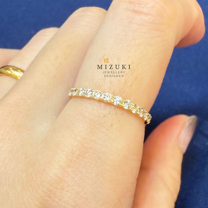 TACHIBANA｜18K 黃金 0.30ct 半圈排鑽戒指｜Half Eternity Diamond Ring