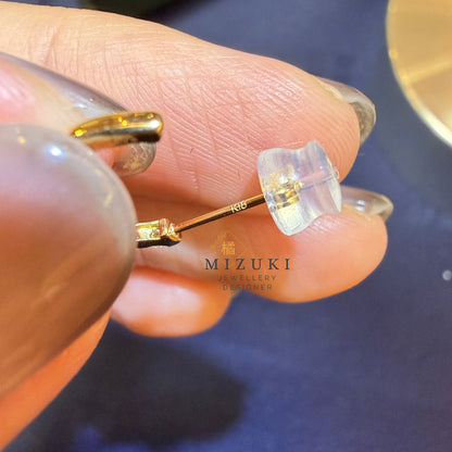 TACHIBANA｜18K 黃金 0.30ct 半圈天然鑽石圈圈耳環｜Diamond Huggie Hoop Earrings