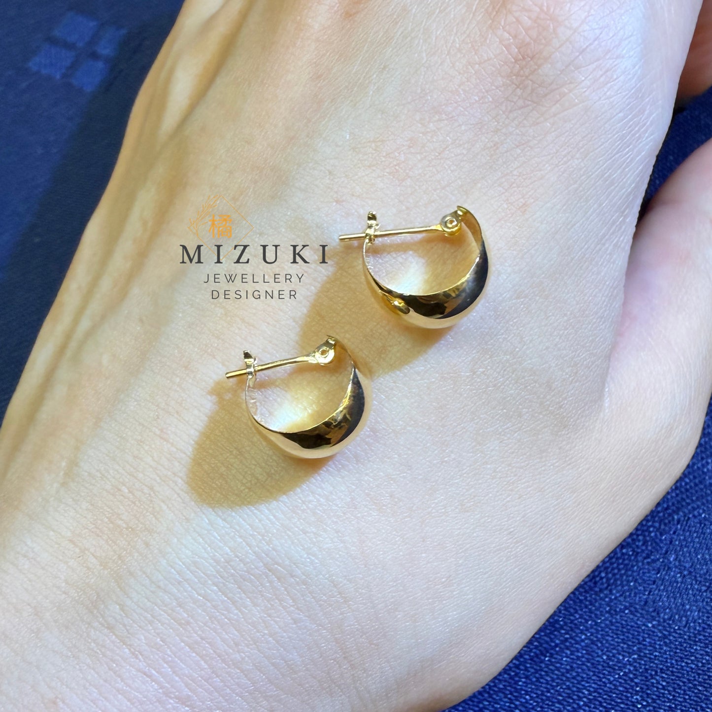 TACHIBANA｜18K 黃金半圓弧耳環｜Half Hoop Gold Earrings
