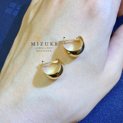 TACHIBANA｜18K 黃金半圓弧耳環｜Half Hoop Gold Earrings