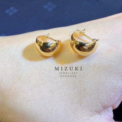 TACHIBANA｜18K 黃金半圓弧耳環｜Half Hoop Gold Earrings