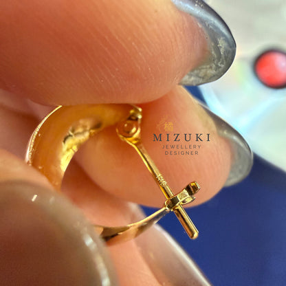 TACHIBANA｜18K 黃金半圓弧耳環｜Half Hoop Gold Earrings
