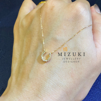 TACHIBANA｜18K 黃金 0.10ct 幸運馬蹄天然鑽石項鍊｜Horseshoe Diamond Necklace