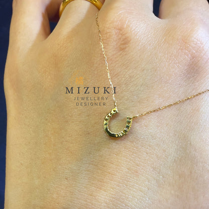 TACHIBANA｜18K 黃金 0.10ct 幸運馬蹄天然鑽石項鍊｜Horseshoe Diamond Necklace