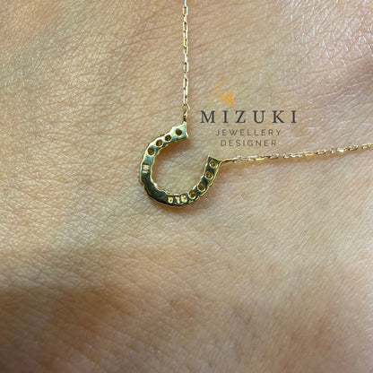 TACHIBANA｜18K 黃金 0.10ct 幸運馬蹄天然鑽石項鍊｜Horseshoe Diamond Necklace