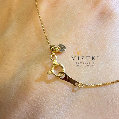 TACHIBANA｜18K 金 方格切面素鏈項鍊 45cm｜可搭配吊墜