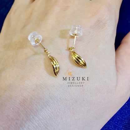 TACHIBANA｜18K 黃金羽翼垂墜耳環｜Feather Drop Earrings
