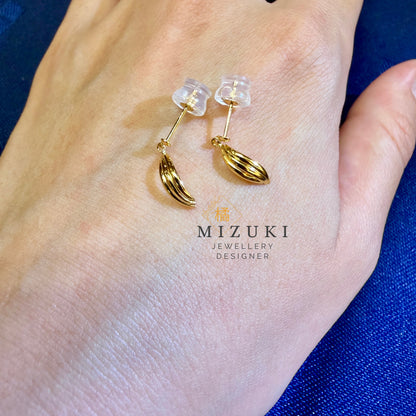 TACHIBANA｜18K 黃金羽翼垂墜耳環｜Feather Drop Earrings