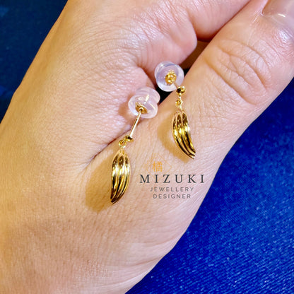 TACHIBANA｜18K 黃金羽翼垂墜耳環｜Feather Drop Earrings