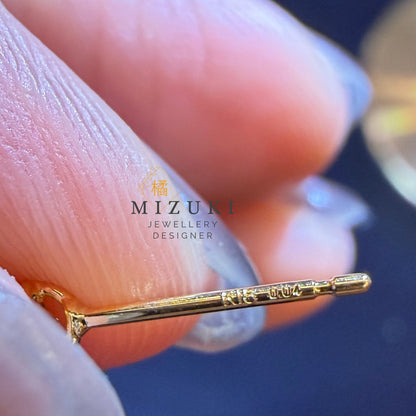 TACHIBANA｜18K 黃金 0.08ct 天然鑽石耳釘｜Bezel Diamond Stud Earrings