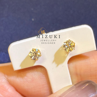 TACHIBANA｜18K 黃金 0.50ct 花朵群鑲天然鑽石耳釘｜Cluster Diamond Stud Earrings