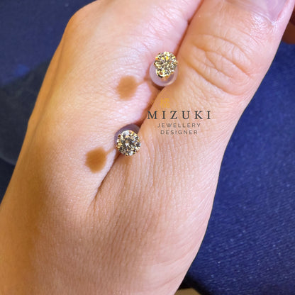TACHIBANA｜18K 黃金 0.50ct 花朵群鑲天然鑽石耳釘｜Cluster Diamond Stud Earrings