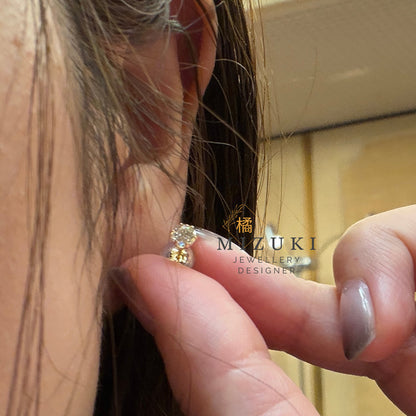TACHIBANA｜18K 黃金 0.50ct 花朵群鑲天然鑽石耳釘｜Cluster Diamond Stud Earrings