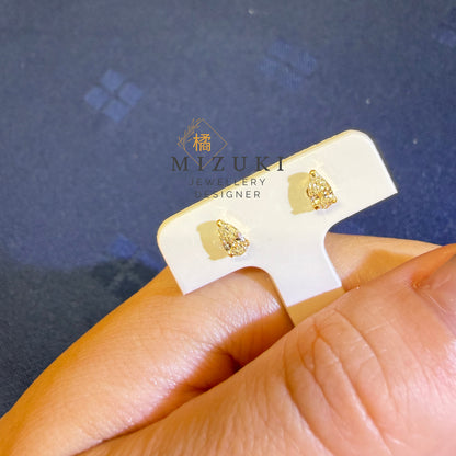 TACHIBANA｜18K 黃金 0.36ct 梨形天然鑽石耳釘｜Pear Diamond Stud Earrings