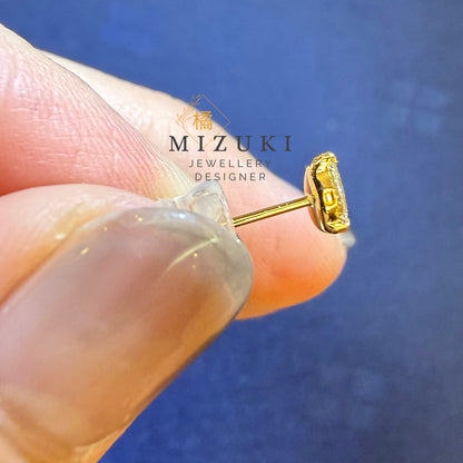 TACHIBANA｜18K 黃金 0.36ct 梨形天然鑽石耳釘｜Pear Diamond Stud Earrings