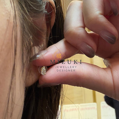 TACHIBANA｜18K 黃金 0.36ct 梨形天然鑽石耳釘｜Pear Diamond Stud Earrings