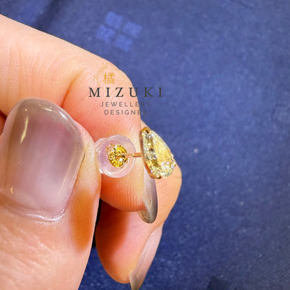 TACHIBANA｜18K 黃金 0.50ct 梨形天然鑽石耳釘｜Pear Diamond Stud Earrings