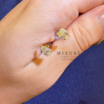 TACHIBANA｜18K 黃金 0.50ct 梨形天然鑽石耳釘｜Pear Diamond Stud Earrings