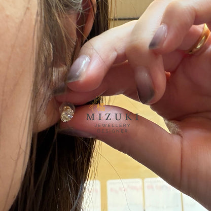 TACHIBANA｜18K 黃金 0.60ct 橢圓天然鑽石耳釘｜Oval Diamond Stud Earrings