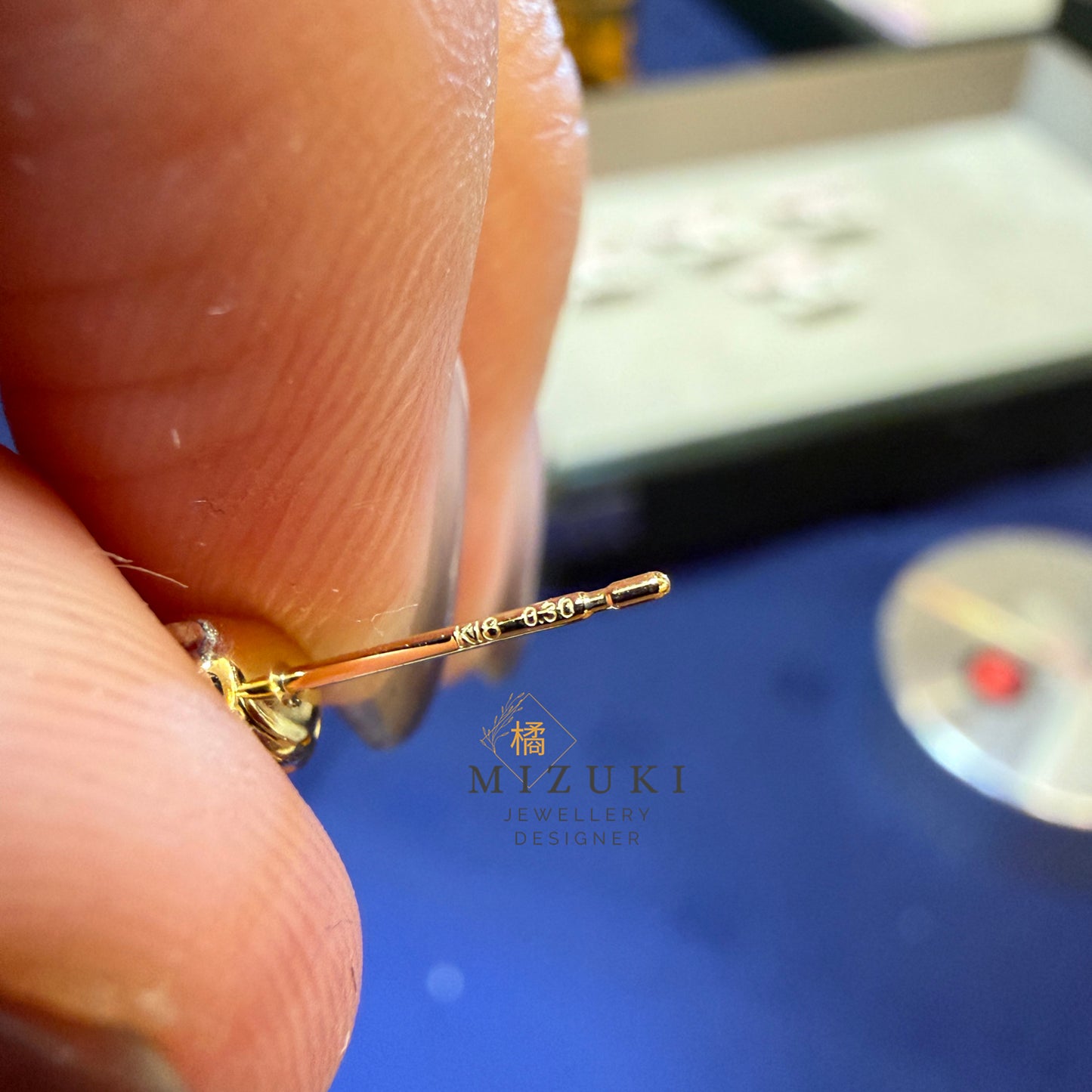TACHIBANA｜18K 黃金 0.60ct 橢圓天然鑽石耳釘｜Oval Diamond Stud Earrings