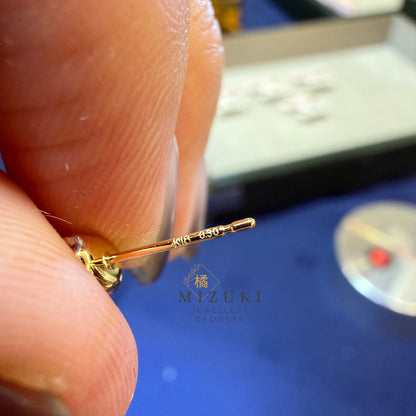 TACHIBANA｜18K 黃金 0.60ct 橢圓天然鑽石耳釘｜Oval Diamond Stud Earrings