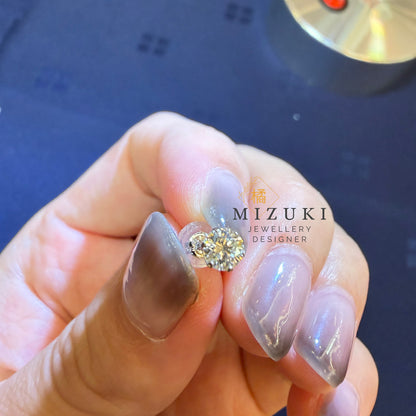 TACHIBANA｜PT900 鉑金 0.50ct 花朵拼鑲天然鑽石耳環｜Floral Cluster Diamond Stud Earrings