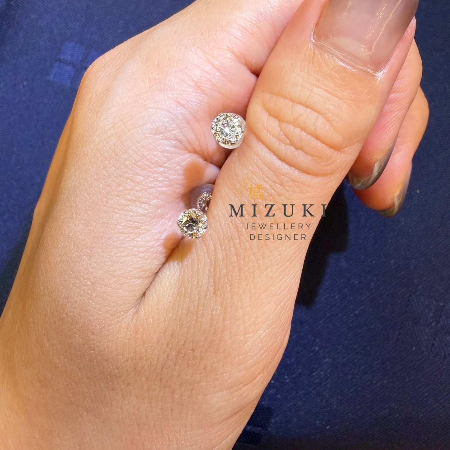 TACHIBANA｜PT900 鉑金 0.50ct 花朵拼鑲天然鑽石耳環｜Floral Cluster Diamond Stud Earrings