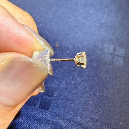 TACHIBANA｜PT950 鉑金 0.50ct 光環圍鑲天然鑽石耳環｜Halo Diamond Stud Earrings