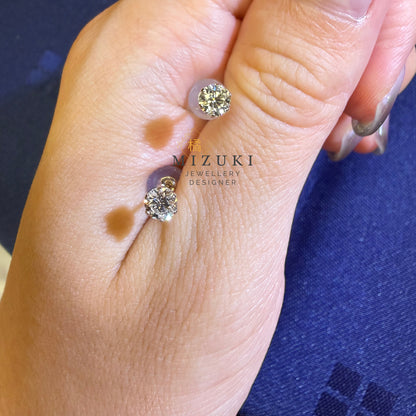 TACHIBANA｜PT950 鉑金 0.50ct 光環圍鑲天然鑽石耳環｜Halo Diamond Stud Earrings