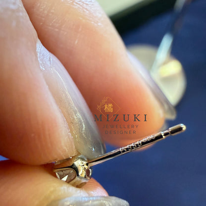 TACHIBANA｜PT950 鉑金 0.50ct 光環圍鑲天然鑽石耳環｜Halo Diamond Stud Earrings