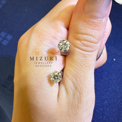 TACHIBANA｜PT950 鉑金 1.00ct 天然鑽石耳環｜經典鑽石耳釘 Fine Jewelry