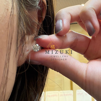 TACHIBANA｜PT950 鉑金 1.00ct 天然鑽石耳環｜經典鑽石耳釘 Fine Jewelry