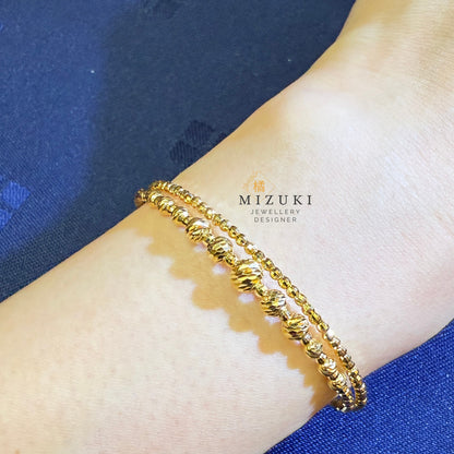 TACHIBANA｜18K 黃金雙層雕花手環｜Layered Gold Bracelet