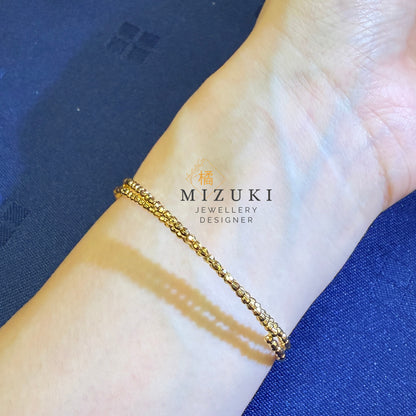 TACHIBANA｜18K 黃金雙層雕花手環｜Layered Gold Bracelet