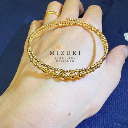 TACHIBANA｜18K 黃金雙層雕花手環｜Layered Gold Bracelet