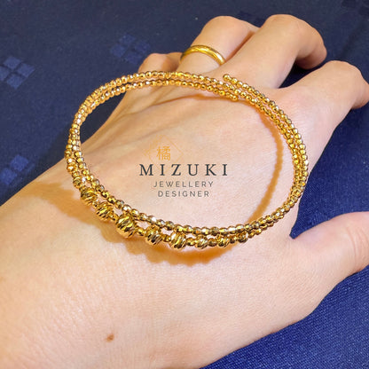 TACHIBANA｜18K 黃金雙層雕花手環｜Layered Gold Bracelet