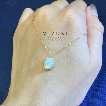 TACHIBANA｜18K 金 天然蛋白石項鍊｜0.90ct Opal 復古設計