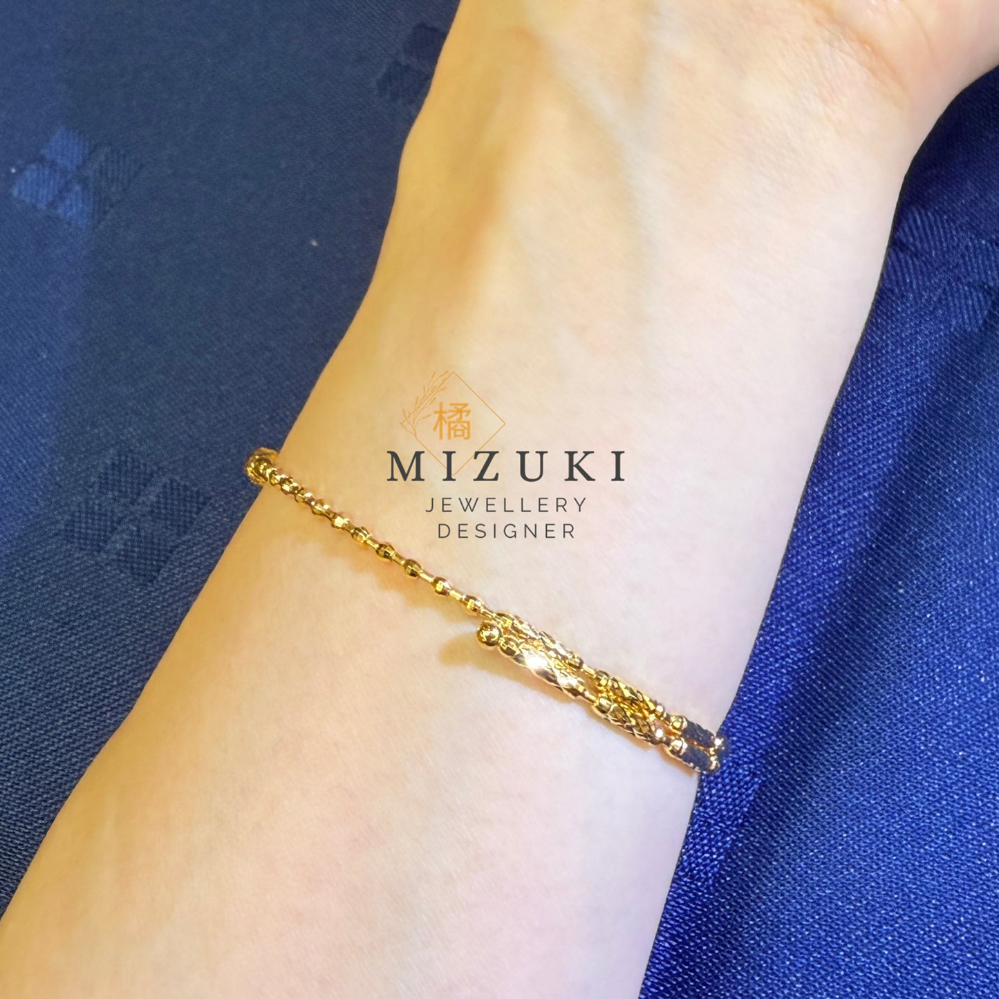 TACHIBANA｜18K 黃金切割金珠手環｜Faceted Gold Bead Bracelet
