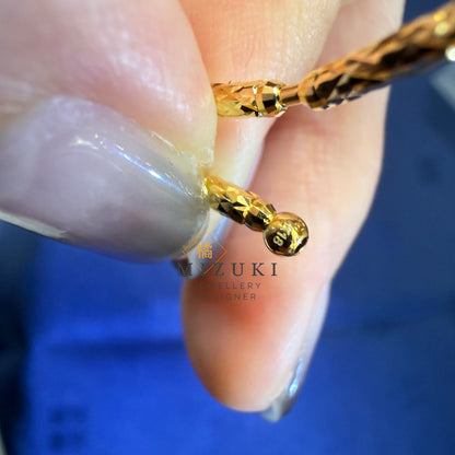 TACHIBANA｜18K 黃金切割金珠手環｜Faceted Gold Bead Bracelet