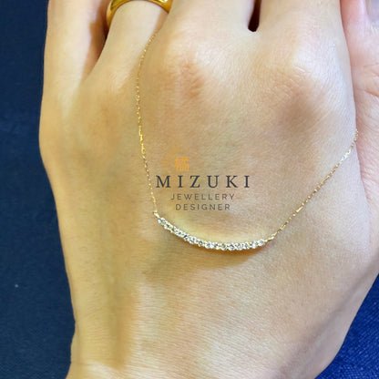 TACHIBANA｜18K 黃金 0.15ct 弧形天然鑽石項鍊｜Arc Diamond Necklace