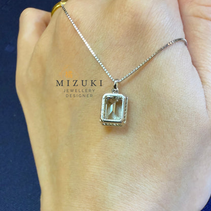 TACHIBANA｜PT850 鉑金 天然海藍寶鑽石項鍊｜1.47ct Aquamarine