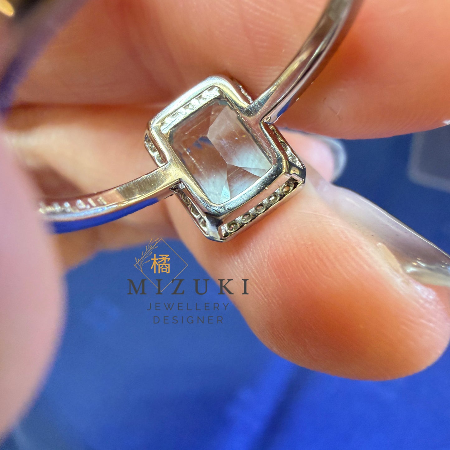 TACHIBANA｜PT950 鉑金 天然海藍寶鑽石戒指｜Aquamarine Diamond Ring