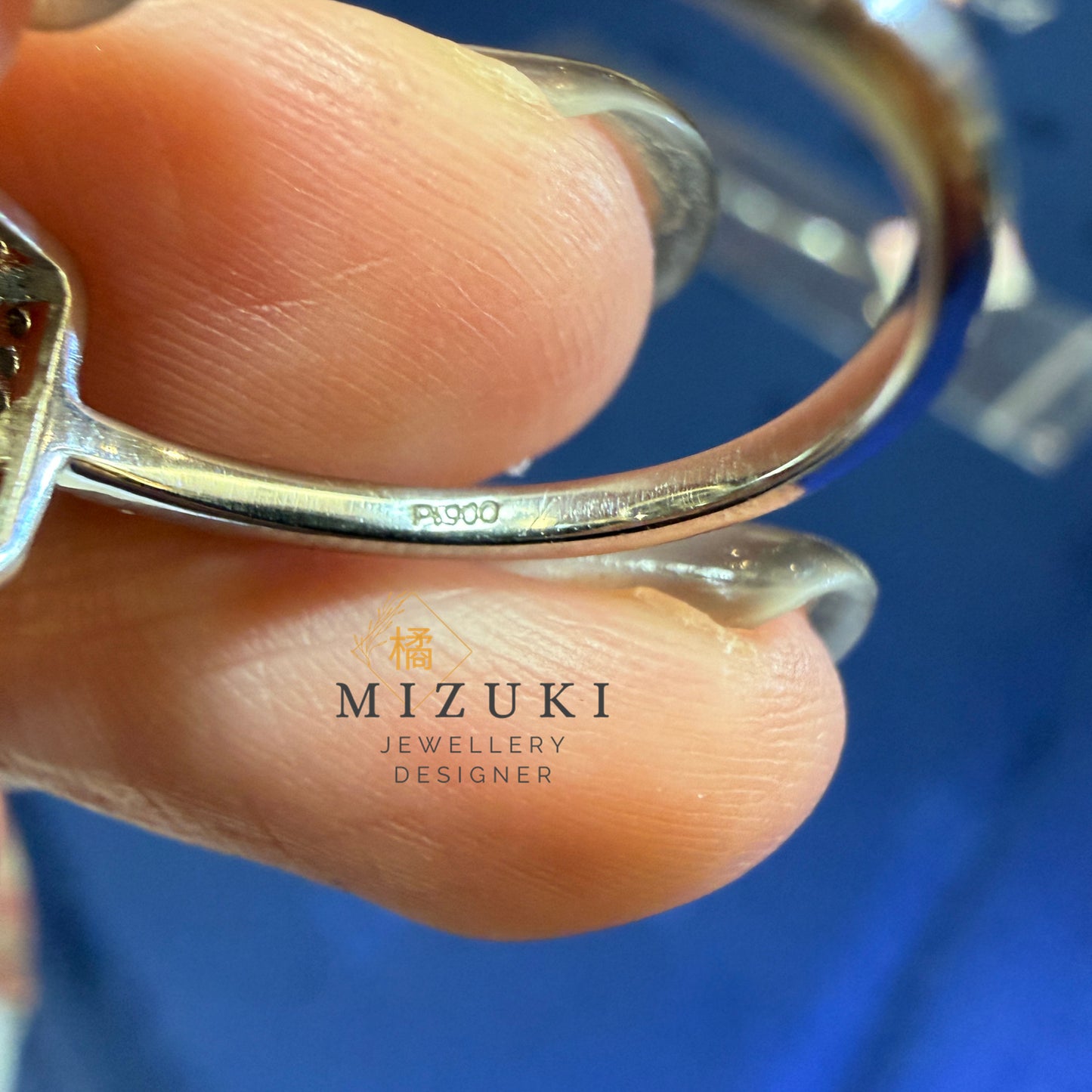 TACHIBANA｜PT950 鉑金 天然海藍寶鑽石戒指｜Aquamarine Diamond Ring